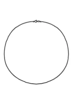 Coupon ⌛ Oval Ball Chain Necklace in Black Plated Sterling Silver, 18" by Belk & Co. 🤩 -DealsBelk & Co. Store Belk 26746