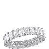 Buy 🤩 3.75 ct. t.w. Emerald Diamond Eternity Ring in 18k White Gold by Belk & Co. 🎁