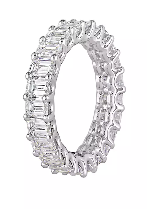 Buy 🤩 3.75 ct. t.w. Emerald Diamond Eternity Ring in 18k White Gold by Belk & Co. 🎁 2 Buy 🤩 3.75 ct. t.w. Emerald Diamond Eternity Ring in 18k White Gold by Belk & Co. 🎁 - Image 2