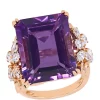 Best Pirce ❤️ 20 ct. t.w. Amethyst and 1.75 ct. t.w. Diamond Ring in 14K Rose Gold by Belk & Co. 🛒