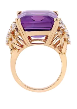 Best Pirce ❤️ 20 ct. t.w. Amethyst and 1.75 ct. t.w. Diamond Ring in 14K Rose Gold by Belk & Co. 🛒 -DealsBelk & Co. Store Belk 26763