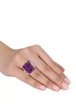 Best Pirce ❤️ 20 ct. t.w. Amethyst and 1.75 ct. t.w. Diamond Ring in 14K Rose Gold by Belk & Co. 🛒 -DealsBelk & Co. Store Belk 26764