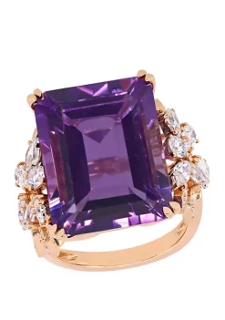 Best Pirce ❤️ 20 ct. t.w. Amethyst and 1.75 ct. t.w. Diamond Ring in 14K Rose Gold by Belk & Co. 🛒 -DealsBelk & Co. Store Belk 26765