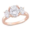 Flash Sale 🛒 3 ct. t.w. Created Moissanite 3-Stone Engagement Ring in 10k Rose Gold by Belk & Co. 🔔