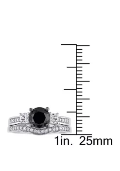 Top 10 ❤️ 7/8 ct. t.w. Black and White Diamond and 1/3 ct. t.w. Lab Created White Sapphire 3 Stone Bridal Set in 10K White Gold by Belk & Co. ❤️ 10 Top 10 ❤️ 7/8 ct. t.w. Black and White Diamond and 1/3 ct. t.w. Lab Created White Sapphire 3 Stone Bridal Set in 10K White Gold by Belk & Co. ❤️ -DealsBelk & Co. Store Belk 26784