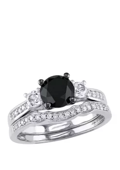 Top 10 ❤️ 7/8 ct. t.w. Black and White Diamond and 1/3 ct. t.w. Lab Created White Sapphire 3 Stone Bridal Set in 10K White Gold by Belk & Co. ❤️ 11 Top 10 ❤️ 7/8 ct. t.w. Black and White Diamond and 1/3 ct. t.w. Lab Created White Sapphire 3 Stone Bridal Set in 10K White Gold by Belk & Co. ❤️ -DealsBelk & Co. Store Belk 26785