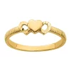Brand new 🧨 14K Yellow Gold Solid Heart with Diamond Cut Hearts Ring by Belk & Co. 🌟