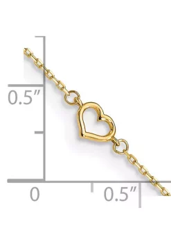 Budget 🧨 14K Yellow Gold Heart 10 Inch Plus 1 Inch Extension Anklet by Belk & Co. 🧨 -DealsBelk & Co. Store Belk 26817