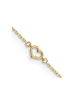 Budget 🧨 14K Yellow Gold Heart 10 Inch Plus 1 Inch Extension Anklet by Belk & Co. 🧨 -DealsBelk & Co. Store Belk 26818