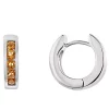 Best Pirce 😀 Sterling Silver Citrine Huggie Hoop Earrings by Belk & Co. 🧨
