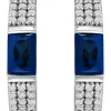 Best reviews of 💯 Lab Created 1.47 ct. t.w. Synthetic Blue and Created White Sapphire Hoop Earrings, Sterling Silver by Belk & Co. 🔥
