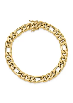 Best reviews of ❤️ 14K Yellow Gold Polished Figaro Link Men's Bracelet by Belk & Co. ⌛ -DealsBelk & Co. Store Belk 26889