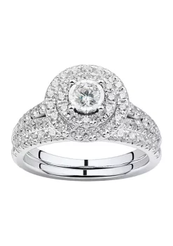 Best Pirce 🛒 1 ct. t.w. Diamond Bridal Ring Set in 10K White Gold by Belk & Co. ❤️