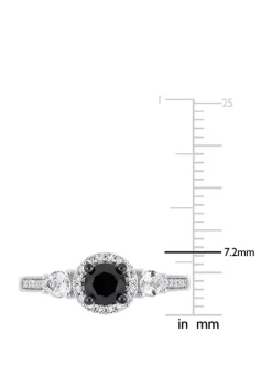 Cheap 🎉 5/8 ct. t.w. Black and White Diamond and 3/8 ct. t.w. White Sapphire Halo Engagement Ring in 10K White Gold by Belk & Co. ⌛ -DealsBelk & Co. Store Belk 26906
