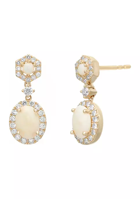 Budget ๐ 3/4 ct. t.w. Opal and 1/3 ct. t.w. Diamond Earrings in 10K Yellow Gold by Belk & Co. ๐คฉ 1 Budget ๐ 3/4 ct. t.w. Opal and 1/3 ct. t.w. Diamond Earrings in 10K Yellow Gold by Belk & Co. ๐คฉ