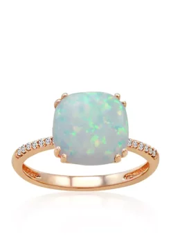 Budget 🔔 Created Opal and Diamond Ring in 10k Rose Gold by Belk & Co. 🎁