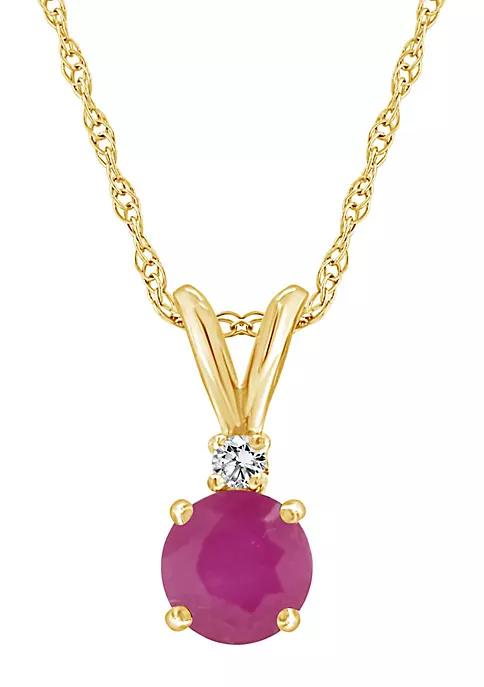 New ๐คฉ 14K Gold 5mm Round Ruby Diamond Accent Pendant by Belk & Co. ๐ฅ 5 New ๐คฉ 14K Gold 5mm Round Ruby Diamond Accent Pendant by Belk & Co. ๐ฅ - Image 5