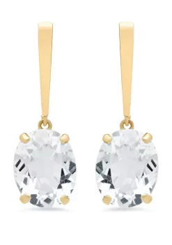 Best Sale 🧨 6 ct. t.w. White Topaz Drop Earrings by Belk & Co. 💯