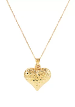 Discount ๐ฅฐ Heart Pendant Necklace in 10k Yellow Gold by Belk & Co. ๐ฅฐ