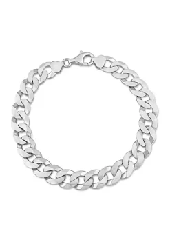 Best Sale 🔔 Sterling Silver 10.2mm Curb Link Chain Bracelet, 9" by Belk & Co. ❤️
