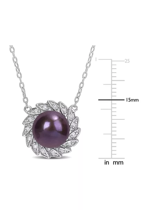 Coupon ๐ 9.5-10mm Black Freshwater Cultured Pearl and 1/6 CT TGW White Topaz Floral Pendant with Chain in Sterling Silver by Belk & Co. ๐ 3 Coupon ๐ 9.5-10mm Black Freshwater Cultured Pearl and 1/6 CT TGW White Topaz Floral Pendant with Chain in Sterling Silver by Belk & Co. ๐ - Image 3