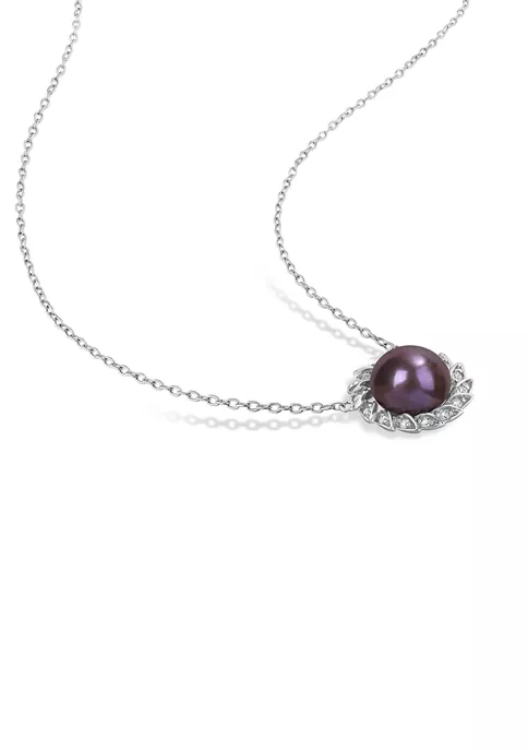 Coupon ๐ 9.5-10mm Black Freshwater Cultured Pearl and 1/6 CT TGW White Topaz Floral Pendant with Chain in Sterling Silver by Belk & Co. ๐ 4 Coupon ๐ 9.5-10mm Black Freshwater Cultured Pearl and 1/6 CT TGW White Topaz Floral Pendant with Chain in Sterling Silver by Belk & Co. ๐ - Image 4
