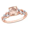 Buy 😉 Cushion Morganite and 1/10 CT TW Diamond Link Ring in 10k Rose Gold by Belk & Co. 🎉