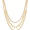 Flash Sale 🔔 Triple Layers Beads and Rope Chain Drop Necklace in 10K Yellow Gold by Belk & Co. ✨