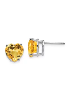 Best Pirce 🎁 3.2 ct. t.w. Citrine Heart Stud Earrings 14K White Gold by Belk & Co. 👏 -DealsBelk & Co. Store Belk 27047