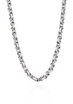 Flash Sale 🛒 Rectangle Link Necklace in Stainless Steel by Belk & Co. ⌛