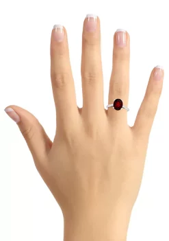 Promo 🛒 Sterling Silver 10x8mm Oval Garnet Solitaire Ring by Belk & Co. 👏 -DealsBelk & Co. Store Belk 27060