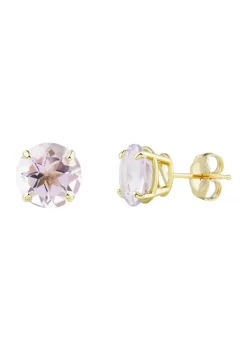 Wholesale ❤️ 8 mm Pink Amethyst Stud Earrings in 10k Yellow Gold by Belk & Co. ✨ -DealsBelk & Co. Store Belk 27064