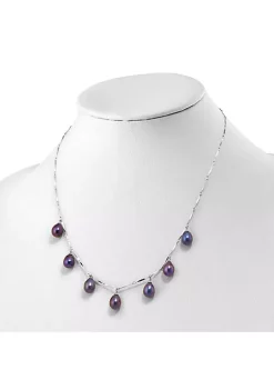 Brand new 🧨 Sterling Silver Rhodium-plated 7-8mm Black Teardrop Freshwater Cultured Pearl Dangle Necklace by Belk & Co. ⌛ -DealsBelk & Co. Store Belk 27078