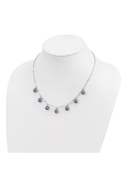 Brand new 🧨 Sterling Silver Rhodium-plated 7-8mm Black Teardrop Freshwater Cultured Pearl Dangle Necklace by Belk & Co. ⌛ -DealsBelk & Co. Store Belk 27080