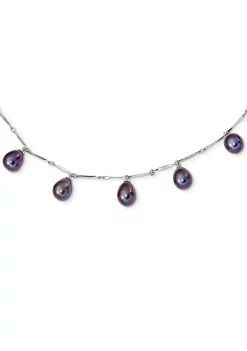 Brand new 🧨 Sterling Silver Rhodium-plated 7-8mm Black Teardrop Freshwater Cultured Pearl Dangle Necklace by Belk & Co. ⌛ -DealsBelk & Co. Store Belk 27082