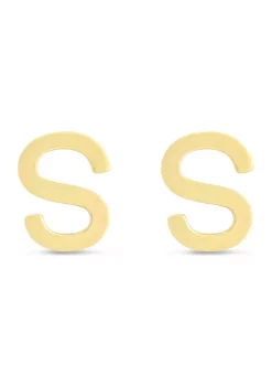 Best Sale 🔔 14KY Yellow Gold Initial-S Post Earring by Belk & Co. 👏 -DealsBelk & Co. Store Belk 27087