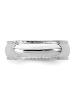 New 🔔 Sterling Silver Rhodium-Plated Half Round Milgrain Band by Belk & Co. 🎁 -DealsBelk & Co. Store Belk 27097