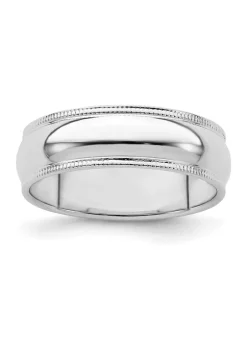 New 🔔 Sterling Silver Rhodium-Plated Half Round Milgrain Band by Belk & Co. 🎁 -DealsBelk & Co. Store Belk 27098