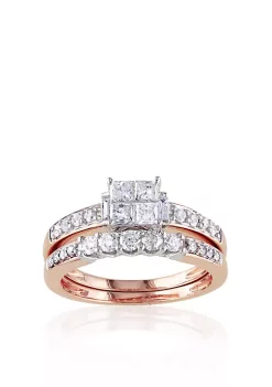 Flash Sale 👏 1 ct. t.w. Diamond Bridal Ring Set in 14k Rose Gold by Belk & Co. 🔔 -DealsBelk & Co. Store Belk 27101