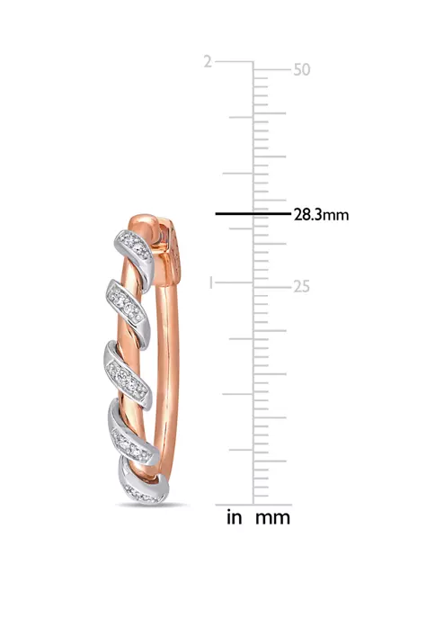 New 😉 1/7 ct. t.w. Diamond Twisted Hoop Earrings in 10K Two Tone Gold by Belk & Co. 🎁 3 New 😉 1/7 ct. t.w. Diamond Twisted Hoop Earrings in 10K Two Tone Gold by Belk & Co. 🎁 - Image 3