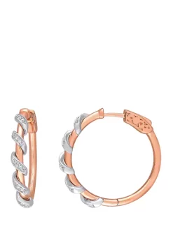 New 😉 1/7 ct. t.w. Diamond Twisted Hoop Earrings in 10K Two Tone Gold by Belk & Co. 🎁 7 New 😉 1/7 ct. t.w. Diamond Twisted Hoop Earrings in 10K Two Tone Gold by Belk & Co. 🎁 -DealsBelk & Co. Store Belk 27105