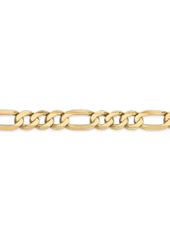 Promo 🥰 Men's 14K Yellow Gold 7 mm Flat Figaro Chain Bracelet by Belk & Co. 🎁