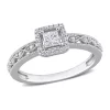 Best Pirce 😍 3/8 CT TDW Diamond Square Halo Ring in 10k White Gold by Belk & Co. 🧨