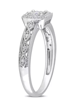 Best Pirce 😍 3/8 CT TDW Diamond Square Halo Ring in 10k White Gold by Belk & Co. 🧨 -DealsBelk & Co. Store Belk 27115