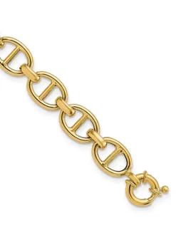 Best Sale 🛒 14K Yellow Gold Polished Fancy Link Bracelet by Belk & Co. 🥰