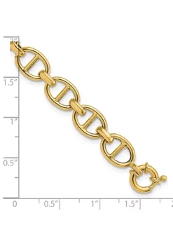 Best Sale 🛒 14K Yellow Gold Polished Fancy Link Bracelet by Belk & Co. 🥰 -DealsBelk & Co. Store Belk 27122