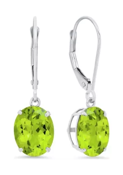Flash Sale ❤️ Sterling Silver Oval Genuine Peridot Dangle Earrings by Belk & Co. 👏