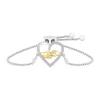Outlet 😉 1/6 ct. t.w. Diamond Mom Heart Bolo Bracelet in Sterling Silver & 10K Yellow Gold by Belk & Co. 👏