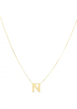 Top 10 ❤️ 14 Karat Yellow Gold Block Initial-N Necklace by Belk & Co. 🎁 -DealsBelk & Co. Store Belk 27171