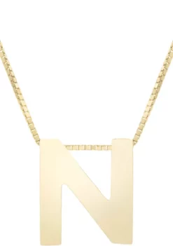 Top 10 ❤️ 14 Karat Yellow Gold Block Initial-N Necklace by Belk & Co. 🎁 -DealsBelk & Co. Store Belk 27172